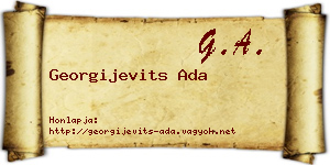 Georgijevits Ada névjegykártya
